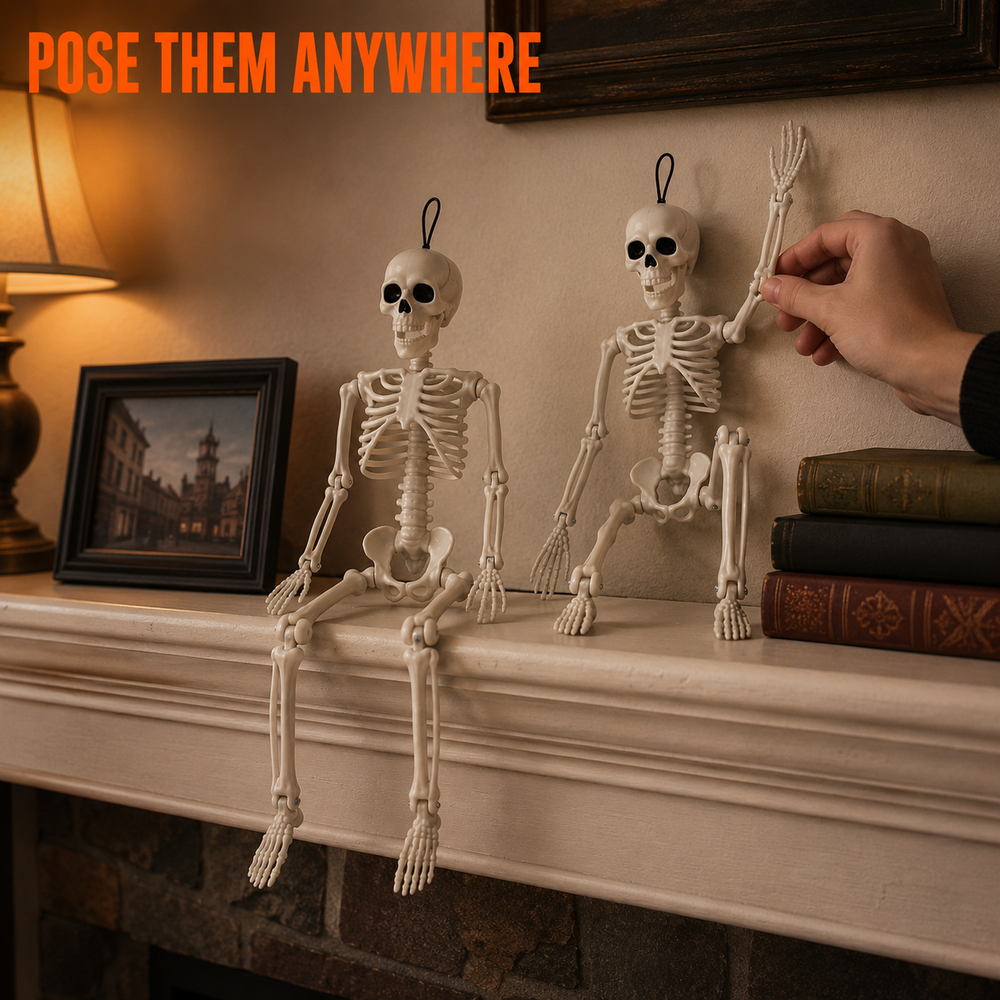 Shelf Skeletons — Set of 2, 16" Posable