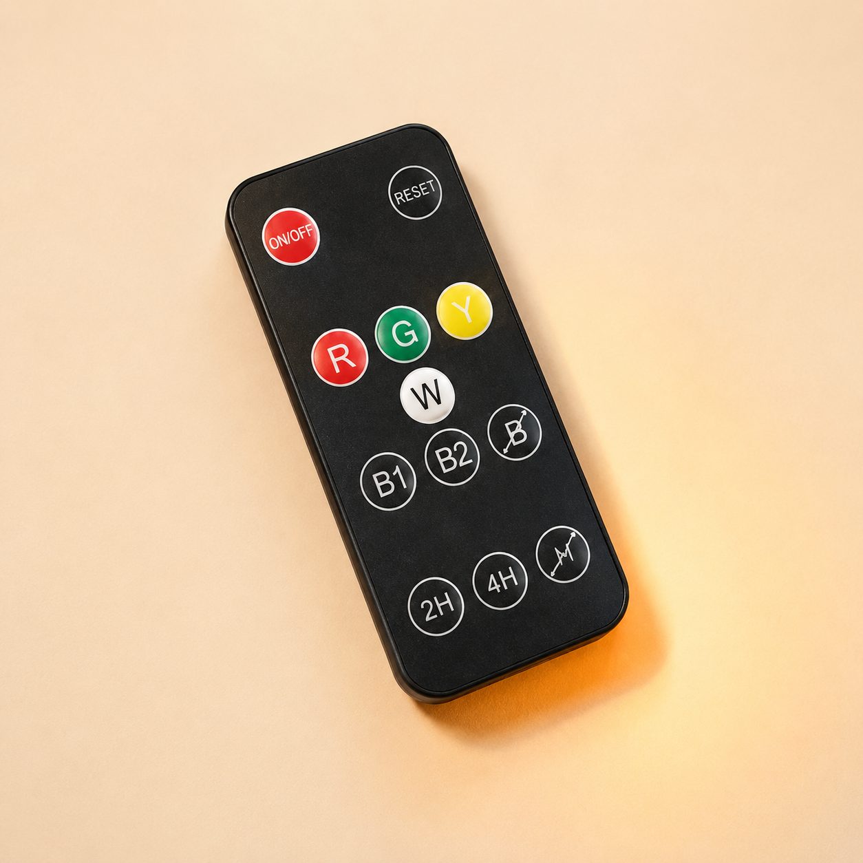 The wireless remote with color and timer controls